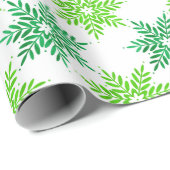 Groene Waterverf Snowflake Patroon Cadeaupapier (Rol Hoek)
