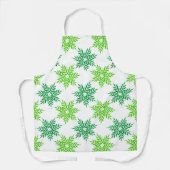 Groene Waterverf Snowflake Patroon Schort (Voorkant)
