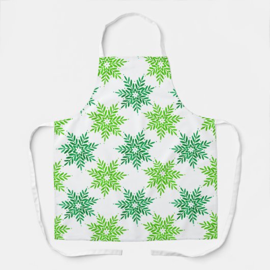 Groene Waterverf Snowflake Patroon Schort (Voorkant)