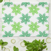 Groene Waterverf Snowflake Patroon Theedoek (Gevouwen)