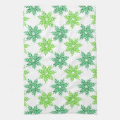 Groene Waterverf Snowflake Patroon Theedoek (Verticaal)