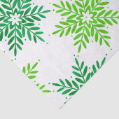 Groene Waterverf Snowflake Patroon Tissuepapier (Detail)