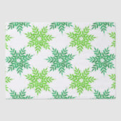 Groene Waterverf Snowflake Patroon Tissuepapier (Voorkant)