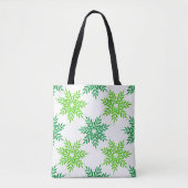 Groene Waterverf Snowflake Patroon Tote Bag (Voorkant)