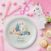 Groene Waterverf Spa en Wellness Bachelorette Papieren Bordje (Feest)