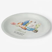 Groene Waterverf Spa en Wellness Bachelorette Papieren Bordje (Gekanteld)