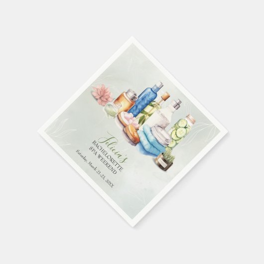 Groene Waterverf Spa en Wellness Bachelorette Servet (Hoek)