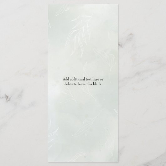 Groene Waterverf Spa en Wellness Center Prijs Menu (Achterkant)