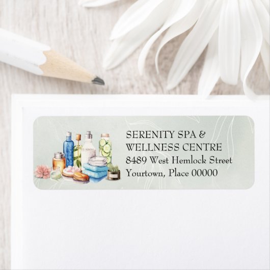 Groene Waterverf Spa en Wellness Retouradres Etiket (Insitu)