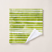 Groene Waterverf Striped Modern Bad Handdoek (Wasdoekje)
