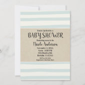 Groene Waterverf Stripes Baby shower Modern Kraft Kaart (Voorkant)