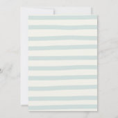 Groene Waterverf Stripes Baby shower Modern Kraft Kaart (Achterkant)