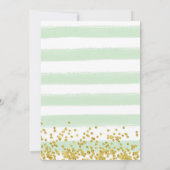 Groene Waterverf Stripes Baby shower Uitnodiging (Achterkant)