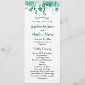 Groene Waterverf Succulent Trouwprogramma's Programmakaart (Voorkant)