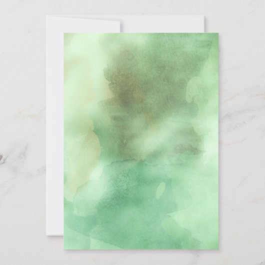 Groene Waterverf Succulenten Baby Shower Kaart (Achterkant)