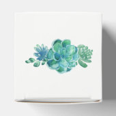 Groene Waterverf Succulenten Bruiloft Bedankdoosjes (Bovenkant)