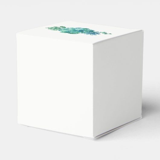 Groene Waterverf Succulenten Bruiloft Bedankdoosjes (Achterkant)