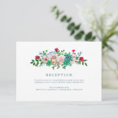 Groene Waterverf Succulenten en Bloemenontvangst Informatiekaartje (Staand voorkant)