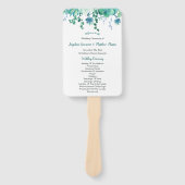 Groene Waterverf Succulenten Trouwprogramma's Handwaaier (Voorkant)