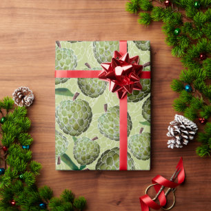 Groene Waterverf Suiker appels met hand, groen Cadeaupapier