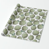 Groene Waterverf suikerappels met handschrift Cadeaupapier (Uitgerold)
