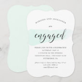 Groene Waterverf Swatch Wedding Engagement Party Kaart (Voorkant / Achterkant)