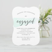 Groene Waterverf Swatch Wedding Engagement Party Kaart (Staand voorkant)