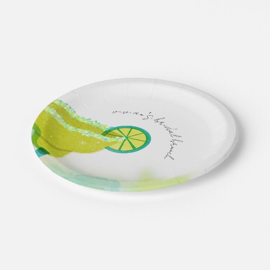 Groene Waterverf Tacos & Tequila Bruidsmeisjesfees Papieren Bordje (Gekanteld)