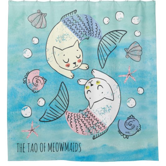 Groene Waterverf Tao van Meowmaids Douchegordijn (Voorkant)