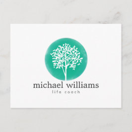 Groene Waterverf Tree Briefkaart