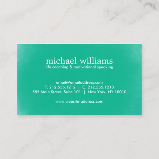 Groene Waterverf Tree Life Coach, Raadgevers Visitekaartje (Achterkant)