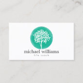 Groene Waterverf Tree Life Coach, Raadgevers Visitekaartje (Voorkant)