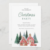 Groene Waterverf Tree QR Code Kerstfeest Feestdagenkaart (Voorkant / Achterkant)