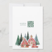 Groene Waterverf Tree QR Code Kerstfeest Feestdagenkaart (Achterkant)