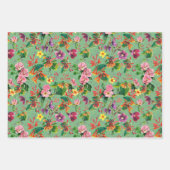 Groene Waterverf Tropical Floral Wrapping Paper (Voorkant 2)