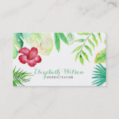 Groene waterverf tropisch oerwoud visitekaartje (Voorkant)