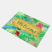 Groene waterverf Tropisch oerwoud Welkom Deurmat (Schuin)