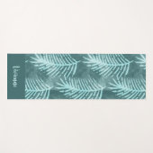 Groene waterverf tropische blad aangepaste naam yogamat (Voorkant (horizontaal))