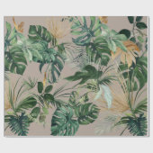 Groene Waterverf Tropische bladeren Cadeaupapier (Vlak)