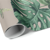 Groene Waterverf Tropische bladeren Cadeaupapier (Rol Hoek)