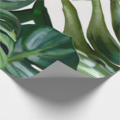 Groene Waterverf Tropische bladeren Cadeaupapier (Hoek)