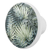 Groene Waterverf Tropische bladeren Keramische Knop (Rechts)