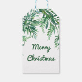 Groene Waterverf tropische bladeren kerst Cadeaulabel (Achterkant)