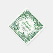 Groene Waterverf Tropische bladeren Kerst servet (Hoek)