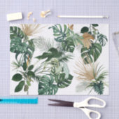 Groene Waterverf Tropische bladeren Sierkussen Tis Tissuepapier (Craft)