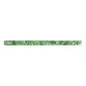 Groene Waterverf Tropische Monstera Patroon op Roz Grosgrain Lint (Voorkant)