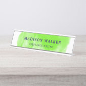 Groene Waterverf van Apple Bureau Naambordje (Voorkant)