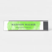 Groene Waterverf van Apple Bureau Naambordje (Voorkant)