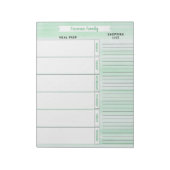 Groene Waterverf van de Lijst van maaltijden Plann Notitieblok (Linkerzijde)