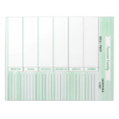 Groene Waterverf van de Lijst van maaltijden Plann Notitieblok (Voorkant)